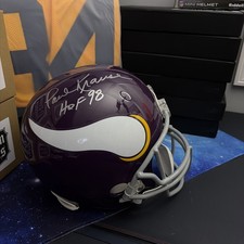 Paul Krause HOF98 Signed Minnesota Vikings Full Size Replica Helmet Schwartz COA picture