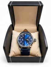 Custom Mechanical Pilot Watch 42mm Blue Sunburst Dial Created by Jonathan JP picture