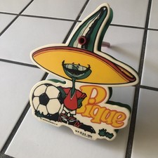 Vintage RARE 1986 Pique Mascot Mexico World Cup Rotary Noise Maker Wood Plastic picture