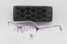 NEW JIMMY CRYSTAL NEW YORK SERIFOS LILAC GOLD GLITTER AUTHENTIC EYEGLASSES 55-16 picture