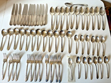 Wm Rogers Priscilla Lady Ann 61 Pc Silverplate Vtg Flatware Set Service for 12 picture