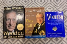 Bundle of 3 John Wooden Books on Coaching Basketball & Leadership picture