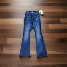 Mother Women’s 26x31 The Weekender Fray Jeans Dark Wash Flared $258 NWT picture