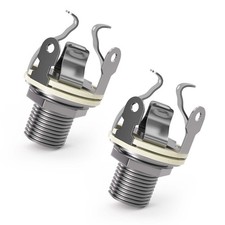 Heams 2 Pack Upgraded Multi-Contact 1/4 inch Mono Guitar Output Black Nickel  picture