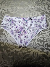 torrid White Floral Bikini Panty with Lavender Accents picture