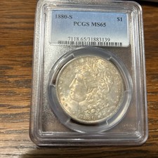1880-S PCGS MS65 Morgan Silver Dollar- Beautifully Toned picture