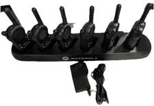 Motorola CLS1110-1410 UHF Radio Walkie Talkies with 6 pocket Multi-Unit Charger picture