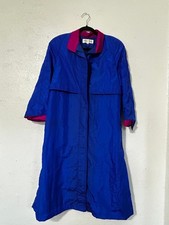 VTG 80s Kristen Blake Nylon Trench Coat Color Block Blue Pink Jacket Made USA 4 picture