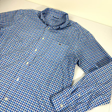 Vineyard Vines On-The-Go Performance Mens L Blue/White Check Button-Up Shirt picture