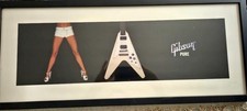 Vintage Gibson Pure Flying V Guitar Promo Banner Poster Framed Dealer Display Ad picture