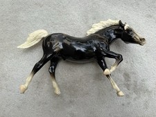 Vintage Breyer Horse #126 Glossy Charcoal Black Running Stallion Decorator 1970s picture