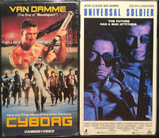 Jean-Claude Van Damme VHS Lot Cyborg 1989 & Universal Soldier 1992 Resealed picture
