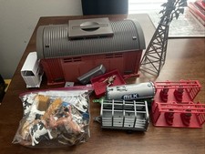 NewRay Red Plastic Toy Barn Farm Building with Accessories picture