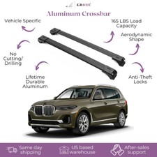 ERKUL Roof Rack Cross Bars Fits BMW X7 2019-2026 Fits Raised Rails Black picture