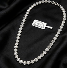 100% Authentic Swarovski Angelic Tennis Necklace Round Crystal Silver Gift Box picture