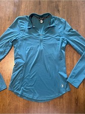Spyder Women's Teal-Blue Quarter Zip Long Sleeve Active Top picture