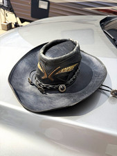 Vintage Excalibur Fine Leather Custom Cowboy Hat – Black Leather Western Hat picture