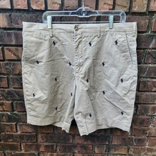 Polo Ralph Lauren Shorts Mens 38 Pony Khaki Chino Classic Fit Golf Flat Front picture