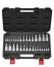 VEVOR Hex Bit Socket Set 32-Piece S2 Alloy Steel Cr-V Steel Standard SAE picture