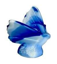 Fenton Art Glass Special Order For FAGCA Butterfly In Cobalt Blue & White Slag picture