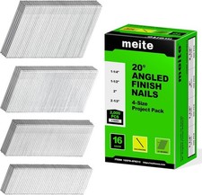 meite 16 Gauge Finish Nails 20 Degree Angled 4-Sizes Assorted Set Galvanized picture