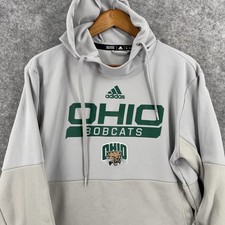 Ohio Bobcats Sweatshirt Mens Medium Gray NCAA College Adidas AEROREADY Hoodie picture