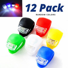 Lot 12 Silicone Bicycle Bike Safety LED Head Front & Rear Tail Light Set NEW USA picture