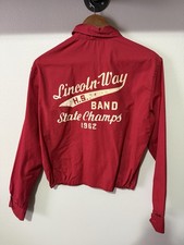 Vintage 1960s Champion Jacket Red Lincoln Way Illinois Band Size Small Rare picture