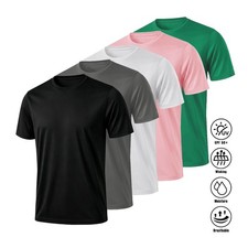 Quick Dry Athletic T-Shirt UPF50+ Moisture Wicking Crew Neck Short Sleeve picture
