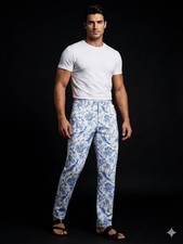 NWT $178 Lilly Pulitzer Mizner Pants Men's Stuff Resort White Beachcombers 36/34 picture
