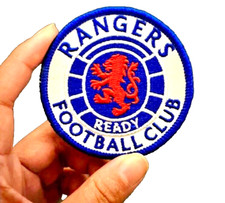 SPECTACULAR GLASGOW RANGERS FC EMBROIDERED IRON-ON SOCCER/FOOTBALL TEAM PATCH... picture