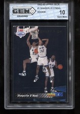 Shaquille O'Neal Rookie 1992-93 Upper Deck #1 RC Card NBA Magic GEM MINT 10 picture