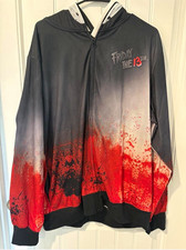 Friday the 13th Full Zip Hooded Hoodie XL Black/Red Polyester Jason Voorhees picture