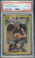 1996-97 Finest GOLD (Rare) Stephon Marbury Rookie PSA 10 GEM MT - Only Pop 11 picture