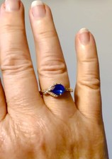 Genuine Tanzanite and Diamond 10K Yellow Gold Ring Size 7 JTV Brand picture
