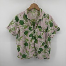 Anthropologie Printfresh Lime Zest Organic Cotton Pajama Set Sz L Lounge Hipster picture