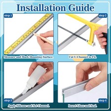 Wesiti 2-Pack 4ft 1/4in Aluminum H Channel Molding 6063-T6 Silver picture