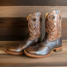 Cody James Men's Boots Western Saddle Vamp Square Toe Embroidery Size 13 D  picture