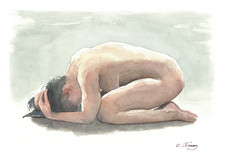 Original Figurative Watercolor Woman Portrait Signed Fine Art picture