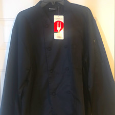 Brand New, Never Worn, Chef Works Black Double Chef Jacket.Size L. Cost $45 picture