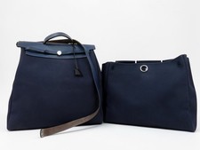 HERMES Her Line Herbag Ad Backpack Canvas Navy picture