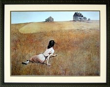 Christina's World By Andrew Wyeth Painting Girl on Field Framed Art Print 32x22 picture