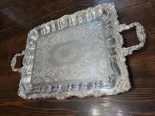 Sheridan Vintage Large Silver Plated Victorian Style Serving platter tray picture