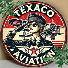 Texaco Aviation 1949 Vintage Tin Metal Signs - Aluminum Foil Engraving Retro Wa picture