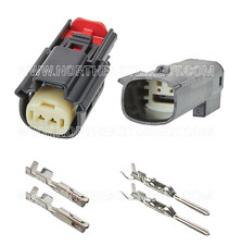 Molex 2 Pin Wire Connector, Harley BLACK Waterproof, Sealed Kit, MX150 with CPA picture