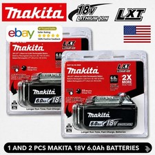 2-Pack Geniun Makita BL1860B 18V LXT 6Ah Lithium-Ion Rechargeable Batteries New picture