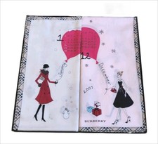 Burberry 2007 Calendar Handkerchief Festive Holiday Design Size: 19.7x19.7 in. picture