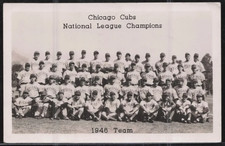 1946 Chicago Cubs NL Champions Team Photo RPPC Postcard Grogan Photo Co Danville picture