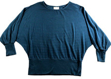 Anthropologie Saturday Sunday Womens Sweater Sz S Blue Striped 3/4 Sleeves picture