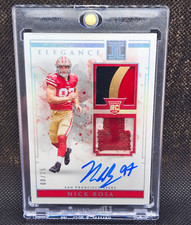 2019 Panini Impeccable Elegance Rookie Auto Mem Nick Bosa /25 #118 49ers picture